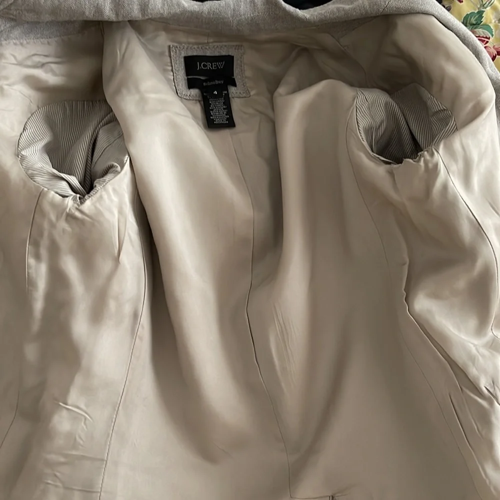 J. Crew Schoolboy Gray Metallic Blazer Size 4